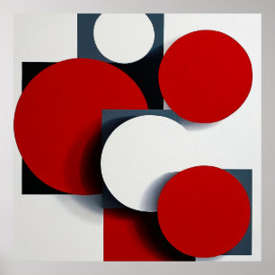 Poster 🔴 Décor Minimaliste Géométrique Abstrait Moderne