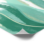 Poster Décor moderne Abstrait Vert mer Vert laiton (Coin)