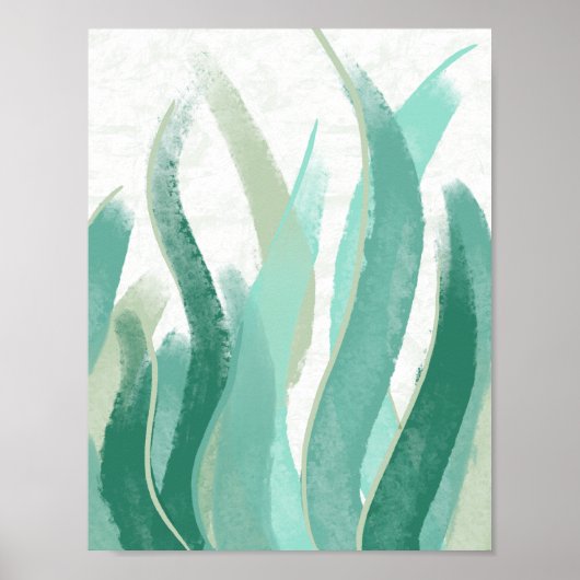 Poster Décor moderne Abstrait Vert mer Vert laiton (Devant)