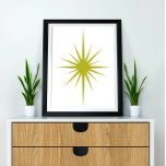 Poster Décor moderne Green Atomic Starburst Mid Century<br><div class="desc">Pouvez-vous dire l'écorce d'écorce d'avocat ! Cette impression d'art rétro est sûr d'ajouter une pop de couleur à vos murs.</div>