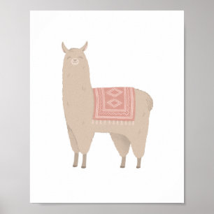 Poster Décor Neutral Boho Llama Girls Room Nursery