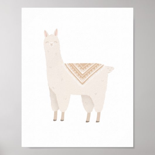 Poster Décor Neutral Boho Llama Girls Room Nursery (Devant)
