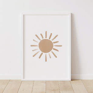 Poster Décor Neutre Brown Sun Boho Nursery
