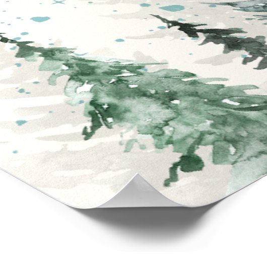 Poster Décor Nourriture de Noël en aquarelle mignonne (Coin)