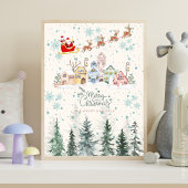 Poster Décor Nourriture de Noël en aquarelle mignonne