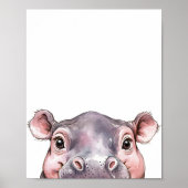 Poster Décor Nourriture Hippo Bébé Aquarelle Cute (Devant)