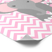 Poster Décor personnalisé Pink Chevron Elephant (Coin)