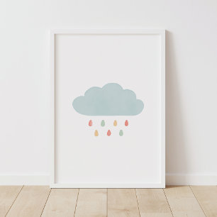Poster Décor pour bébé Rainbow Cloud