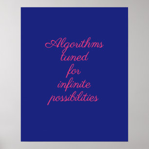 Poster Décor Quantique Rose Bleu Cosmique