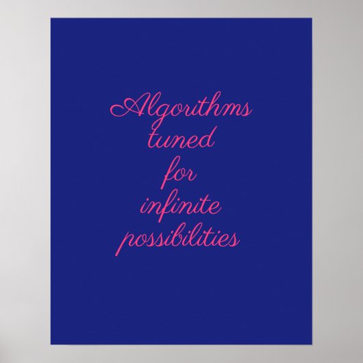 Poster Décor Quantique Rose Bleu Cosmique (Devant)