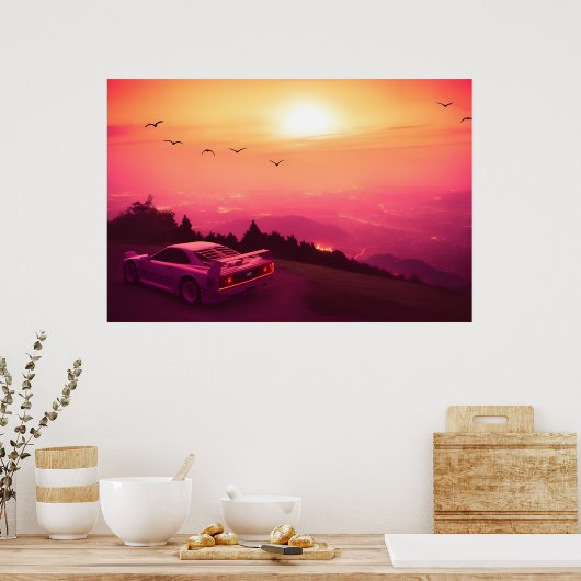 Poster Décor Rétrowave et Synthwave (Cuisine)