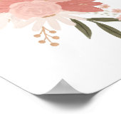 Poster Décor rose et or Floral verdure Girl Nursery (Coin)