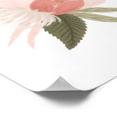 Poster Décor rose Floral Fille de verdure (Coin)