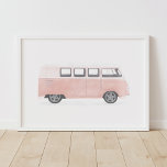 Poster Décor rose Retro Van Nursery<br><div class="desc">This original watercolor artwork ce que crafted with care for a wall of your home that needs a little bit of love!</div>