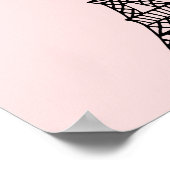 Poster Décor rose Tour Eiffel (Coin)