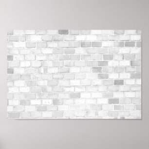 Poster Décor tendance aux murs de briques blanches