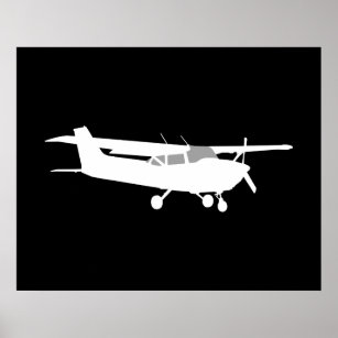 Poster Décor volant Silhouette Cessna Classique de l'aéro