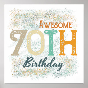 Poster décoratif vintage fantastique 70e anniversaire
