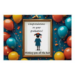 Poster 🎓 Décoration de fête de remise de diplômes avec b