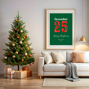 Poster Décoration de maison de Noël pour la famille Rouge