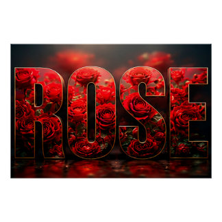 Poster Décoration florale botanique de luxe Rose