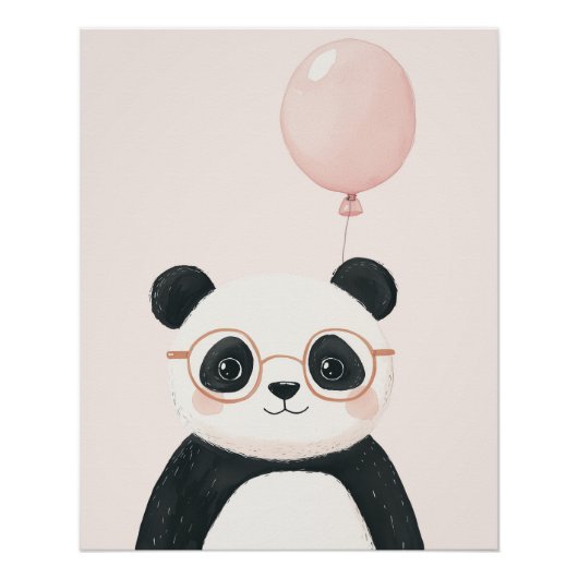 Poster Décoration murale panda, thème de la nurserie anim (Devant)