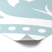 Poster Decorative Damask Art I Duck Egg Blue on White (Coin)