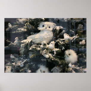 Poster Decorative owl on christmas tree