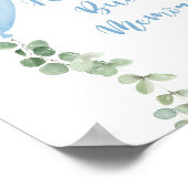 Poster Décorez un baby shower de bloc en ballons bleus (Coin)