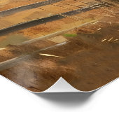 Poster Découpage rustique de la vache et de la grange des (Coin)