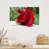 Poster Découpage sur une rose rouge - Sélectionnez votre  (Cuisine)