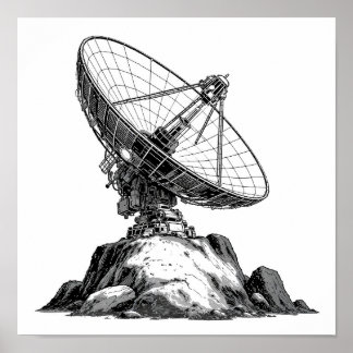 Poster Decoupage Template: 1960s Asteroid Antenna