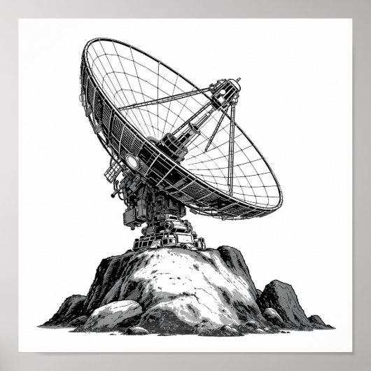 Poster Decoupage Template: 1960s Asteroid Antenna (Devant)