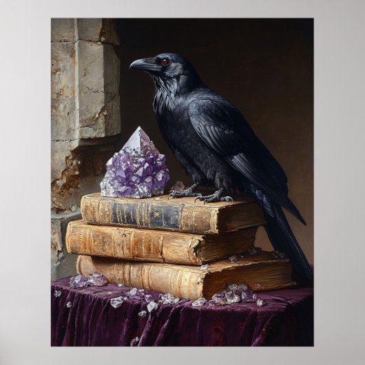 Poster Découpe de corbeau et gothique améthyste (Devant)