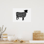 Poster découpe de mouton d'agneau, grande muraille, art d (Cuisine)