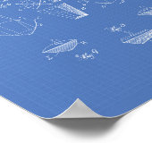 Poster Découpe Diamant 1935 Brevet Art Blueprint (Coin)