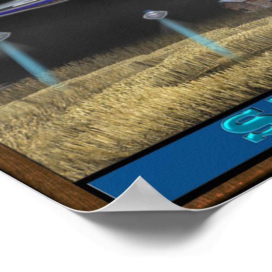 Poster Découper l'affiche autour du bouton (Coin)