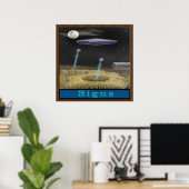 Poster Découper l'affiche autour du bouton (Bureau à domicile)