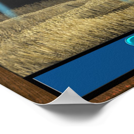 Poster Découper l'affiche autour du bouton (Coin)