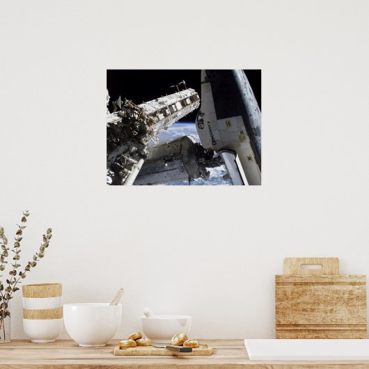 Poster Découverte de navette spatiale ancrée avec ISS (ST (Cuisine)