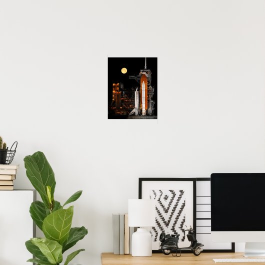 Poster Découverte de navette spatiale et lune (Bureau à domicile)