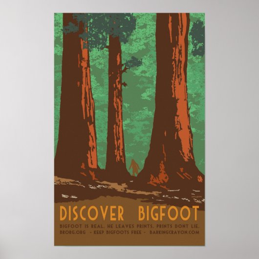 Poster Découvrez Bigfoot dans Redwood Forrest (Devant)