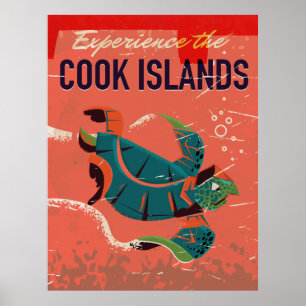 Poster Découvrez l'affiche de voyage vintage des îles Coo