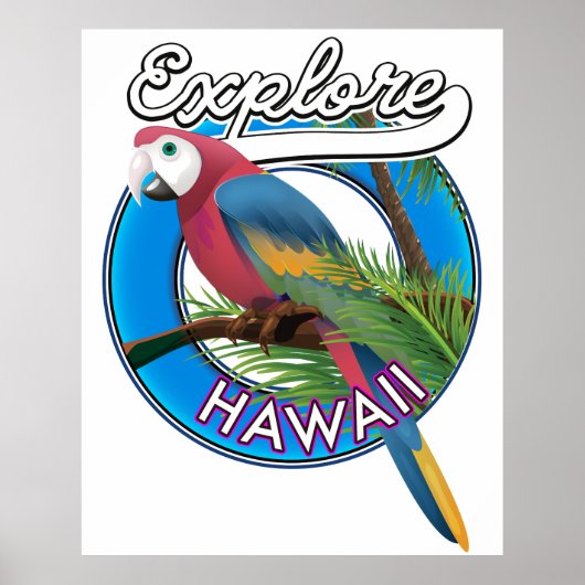 Poster Découvrez le logo rétro Hawaii (Devant)