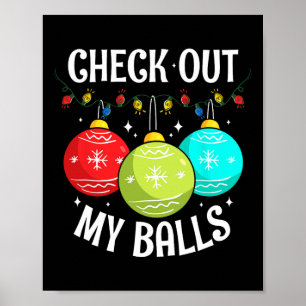Poster Découvrez Mes boules amusant sale Noël Joie Decora