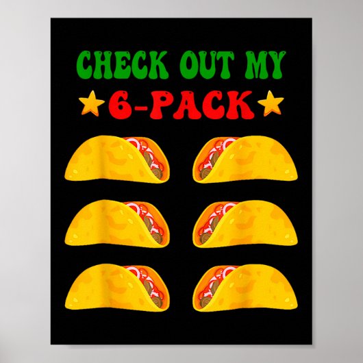 Poster Découvrez Mon Pack Six 6 Avec Tacos Pour Cinco De (Devant)
