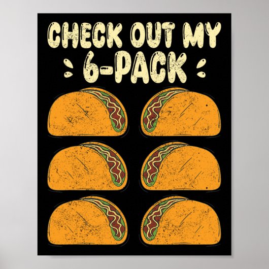 Poster Découvrez Mon Pack Six 6 Avec Tacos Pour Funny Cin (Devant)