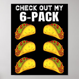 Poster Découvrez Mon Pack Six Funny Taco Boxe Cinco De M