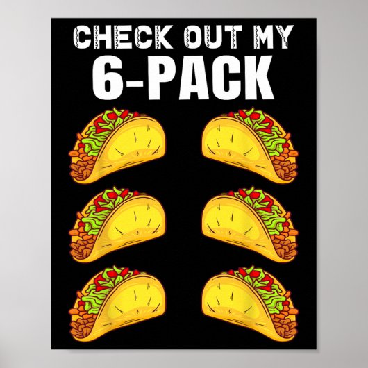 Poster Découvrez Mon Pack Six Funny Taco Boxe Cinco De M (Devant)