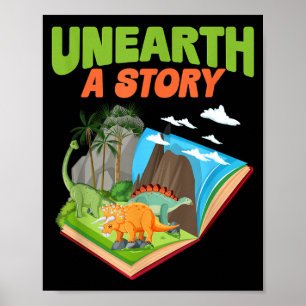 Poster Découvrez un livre de dinosaures Unearth a Story 2